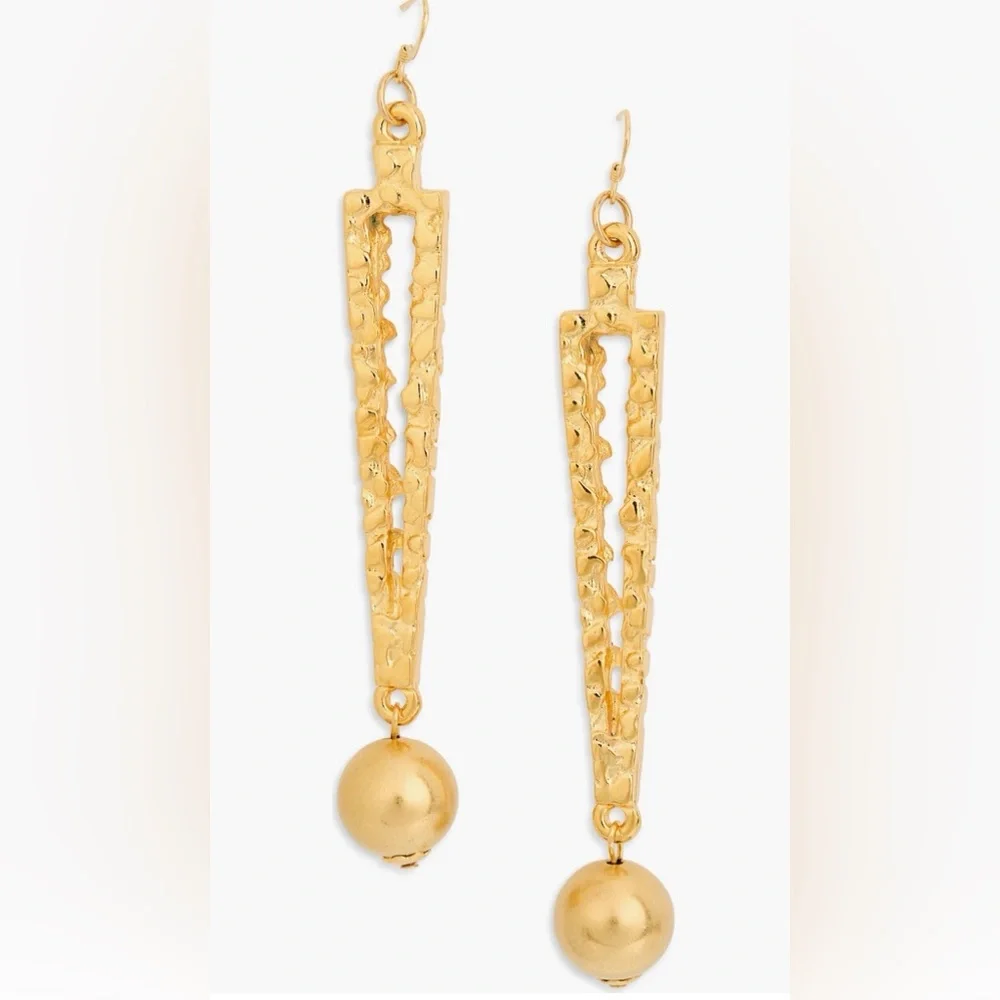 Kenneth Jat Lane NEW textured ball drop earrings Mfg$60 - Picture 1 of 4